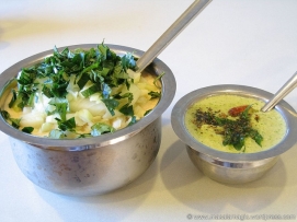 Adai batter with chopped onions and curry leaves