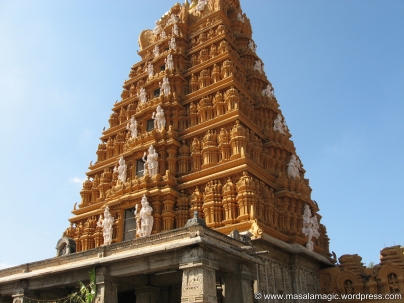 The beautiful Gopuram of the Nanjangud temple in Nanjangud near Mysore