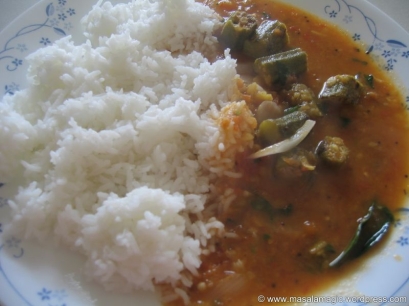 Rice with Okra Sambar